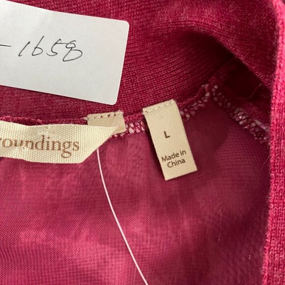 Soft Surroundings Pattern Back Cardigan Large Paisley Pink Raspberry NWT CJ-1658 - Picture 6 of 11